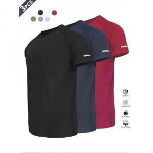 Men's Short Sleeve T-Shirt - Slim Fit Sporty Synthetic Fiber Blend