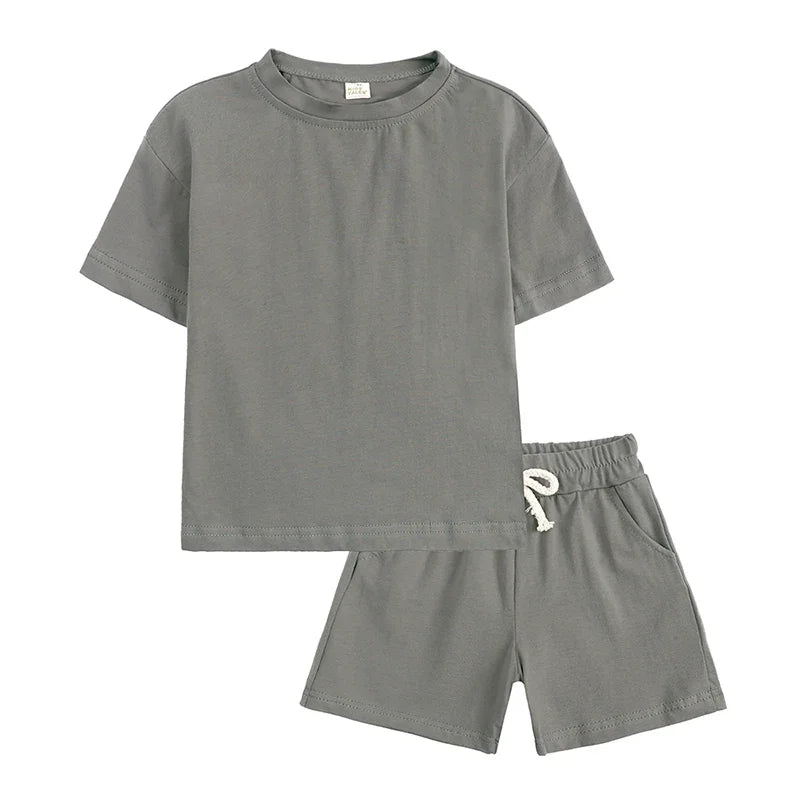 Kids Tales Unisex Toddler Summer Clothing Set - Cotton T-Shirt & Shorts