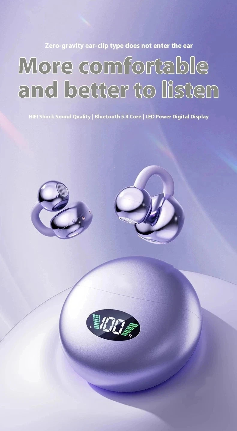 Wireless Bluetooth Earphones Clip-on Q71 Earphone High Sound for Xiaomi Earbuds Led Display Headphones Music Sports Headset