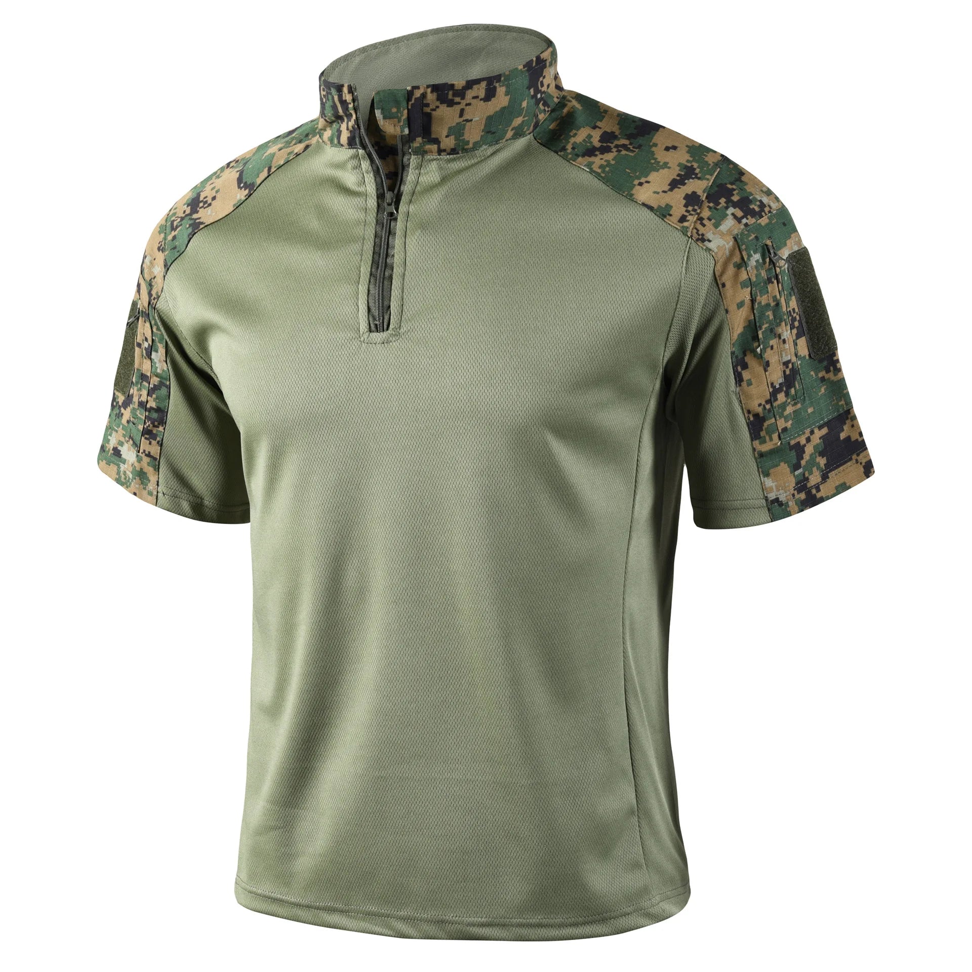 Camo Tactical Shirt Quick Dry Short Sleeve For Men Outdoor Hunting Hiking Durable Military Tee
