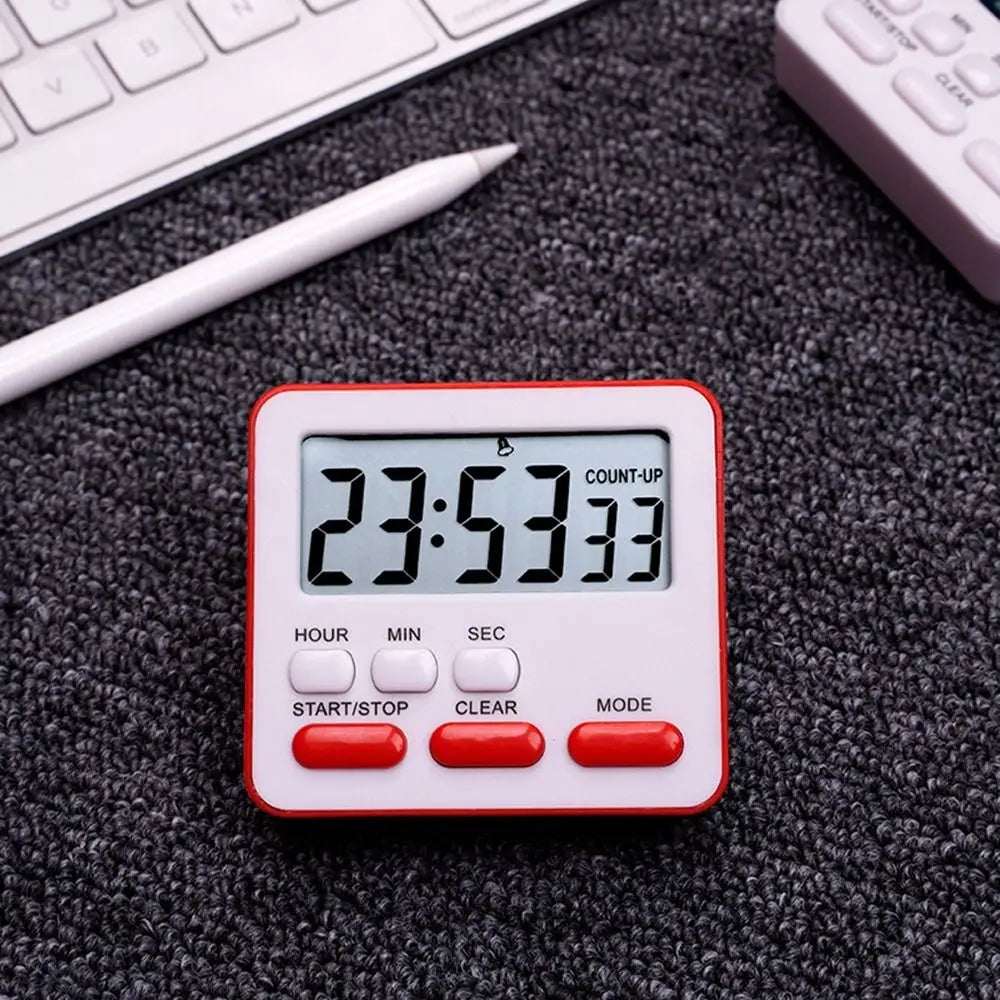 Kitchen Timer and Stopwatch with Flashing Light Alarm