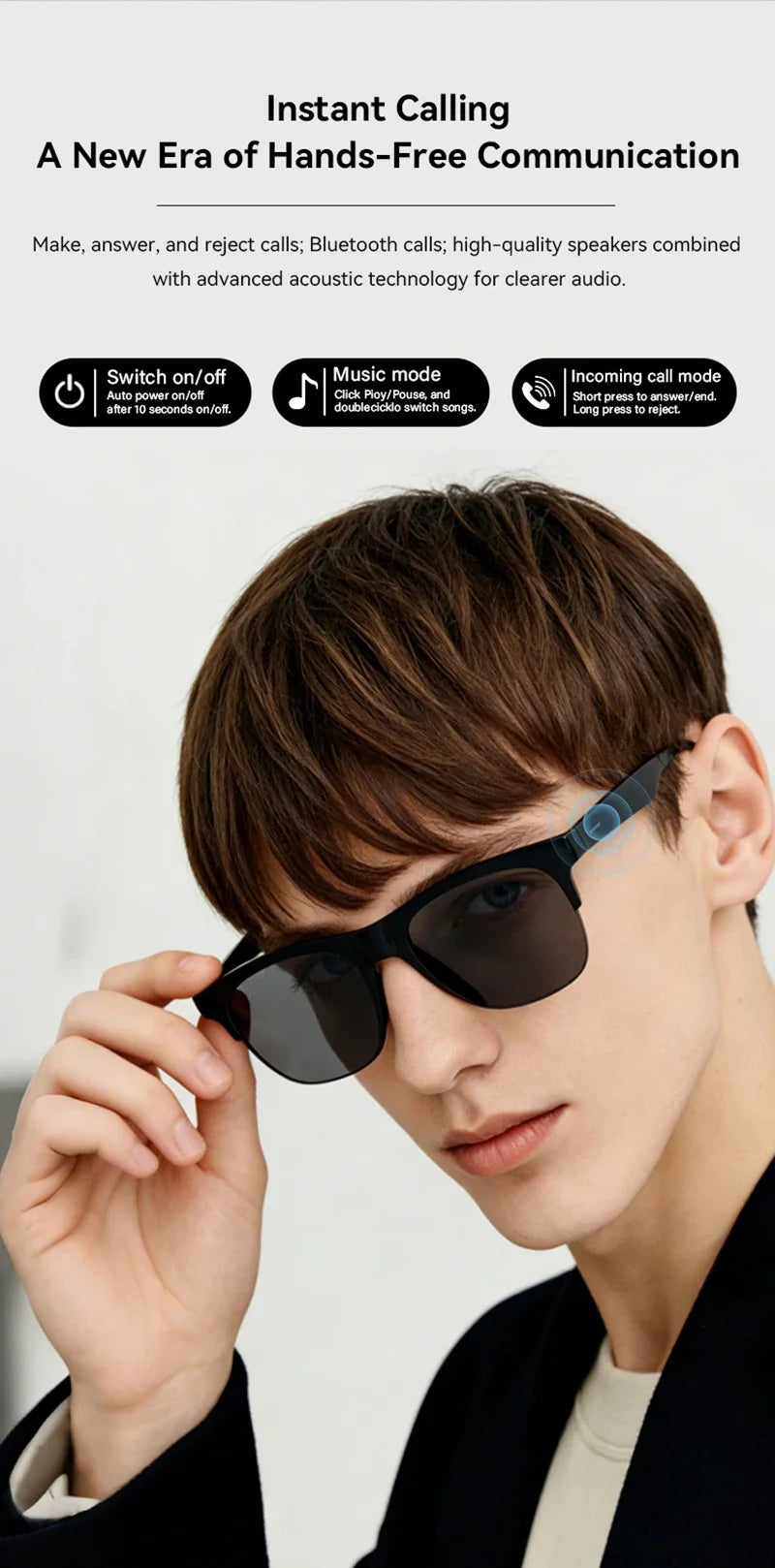 Lenovo AI Smart Glasses 8K Remote Control Touch Photo Camera Recording Translator Voice Assistant Wireless Bluetooth Eyewear