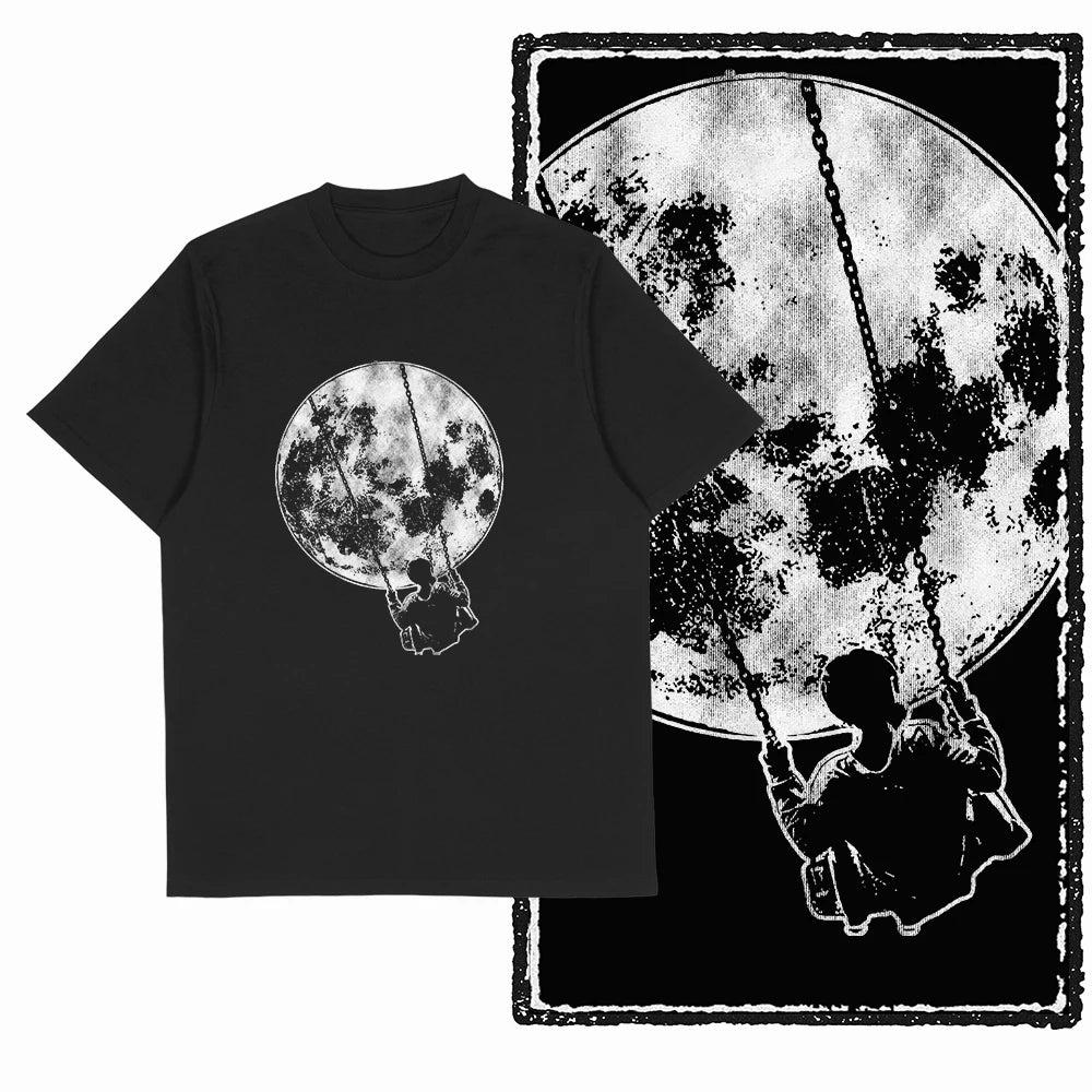 The Coolmind Men's 100% Cotton Astronaut Graphic T-Shirt - Black