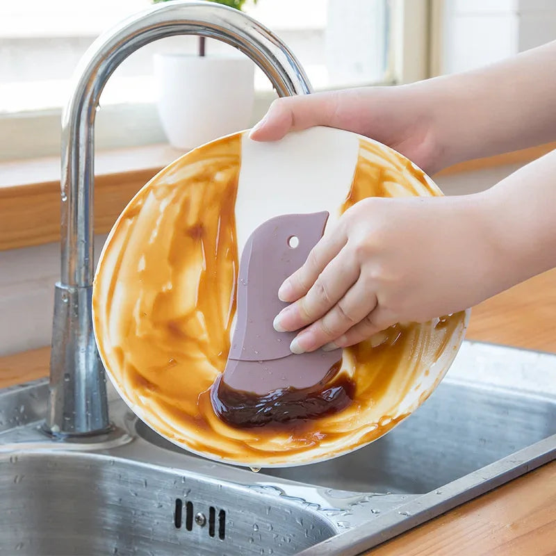 Raspador suave multifuncional de cocina para el hogar, herramienta de limpieza de suciedad y grasa, raspador de silicona para limpiar ollas y manchas de aceite