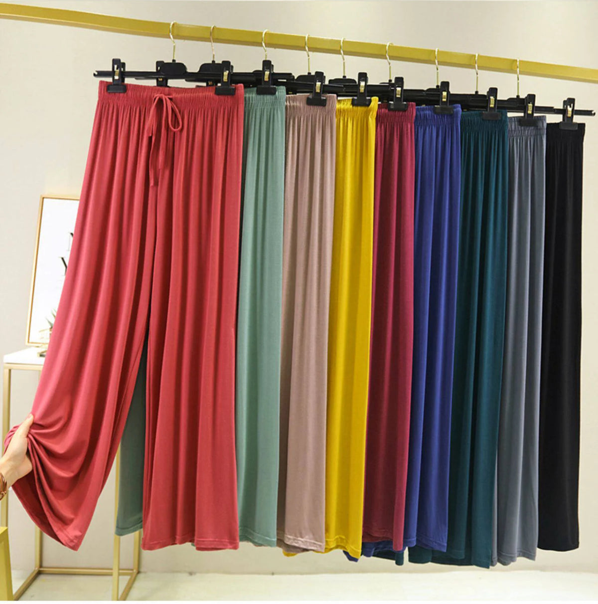 VGVFHZY Women's Wide Leg Pants High Waist Casual Loose Ice Silk