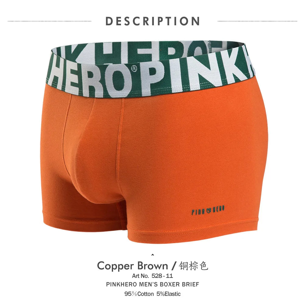 PINK HERO Men's Boxer Briefs - Comfortable Cotton Knit Underwear