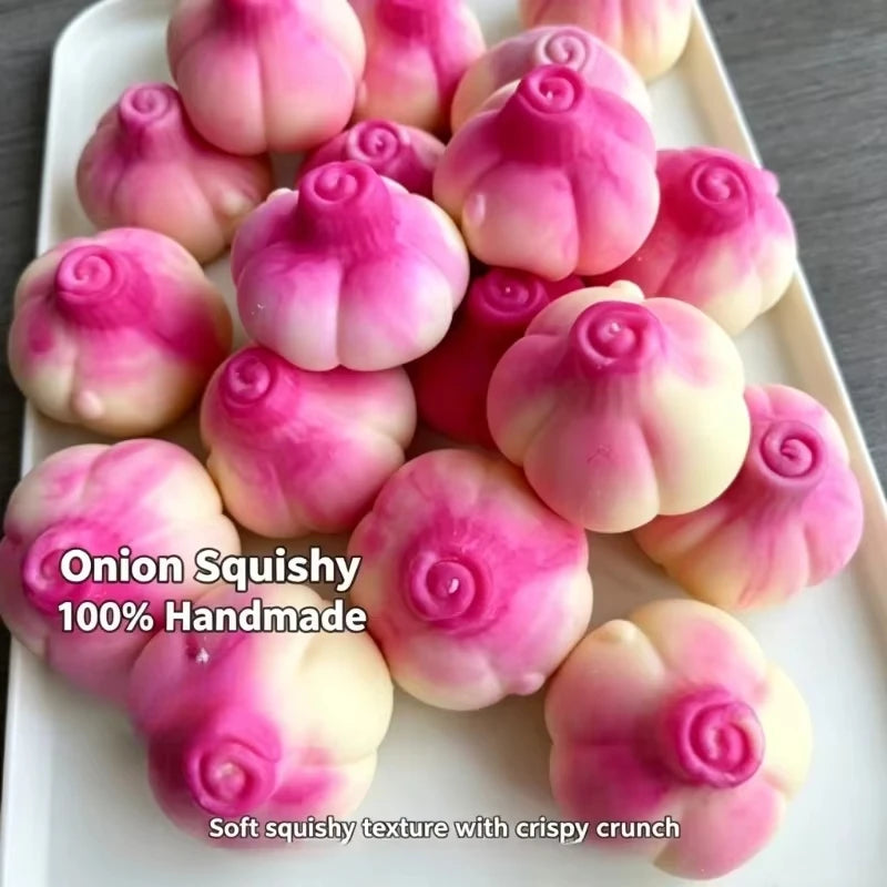 Onion Squishy Squeeze Stress Ball - Pink Gradient ASMR Fidget Toy
