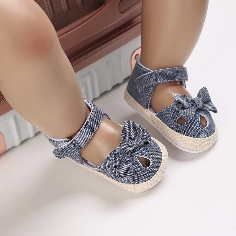 2025 New 0-18M Summer Newborn Baby Girls Boys Sandals Shoes Butterfly Flat With Heel Soft Bottom Anti Slip Shoes
