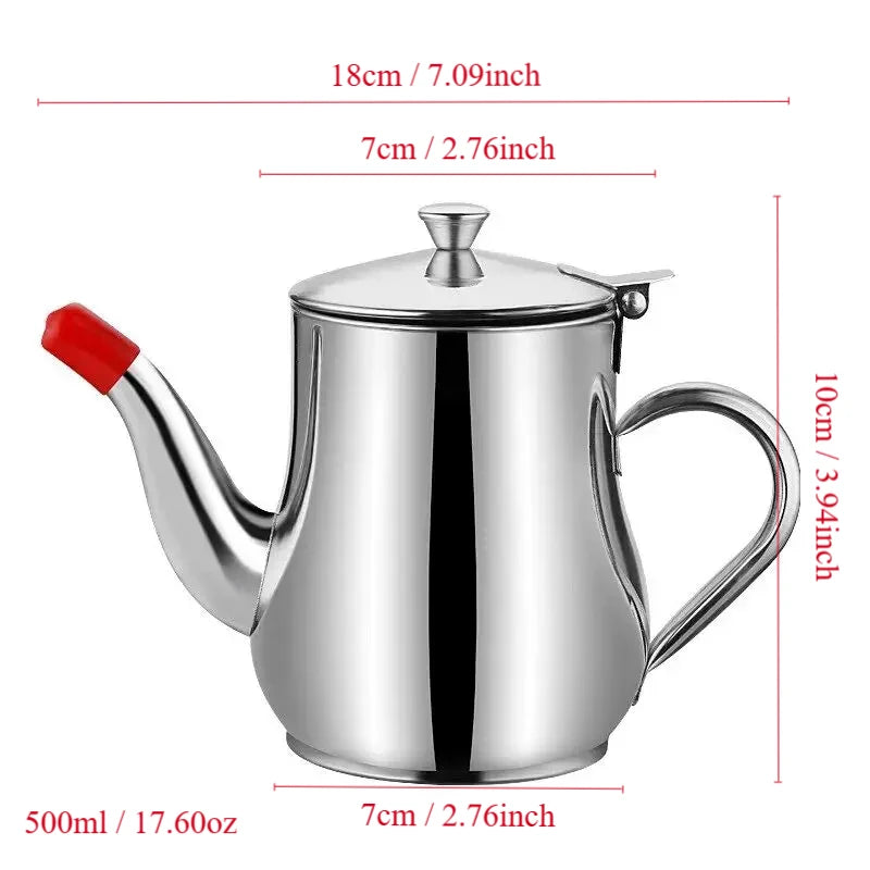 1 ud. Olla de aceite de acero inoxidable para el hogar con filtro, olla de filtro de aceite, olla de almacenamiento de aceite de cocina de acero inoxidable, utensilio de cocina