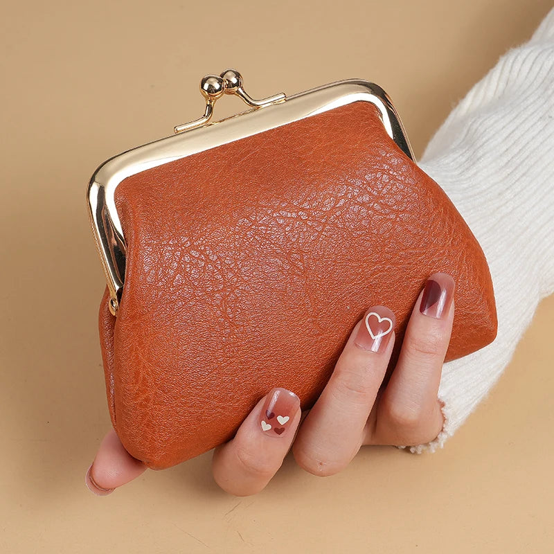 2024 New Retro Purse Ladies Short Purse Buckle Candy Colored Coin Purse Purse Change Purse