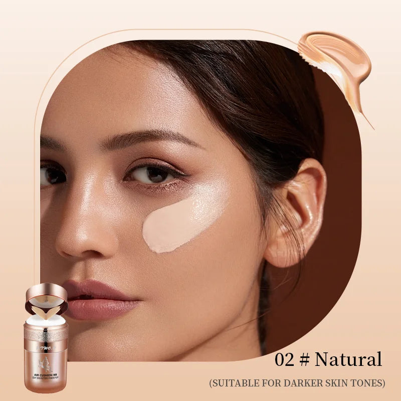 Air Cushion Bb Cream Moisturizing Foundation Concealer Whitening Oil-Control Waterproof Butterfly Powder Puff Makeup Cosmetics