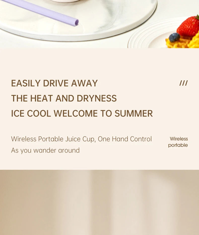 Wireless Portable Juice Cup, Kitchen and Outdoor Tool, with a 12-Blade Cutter Head, Easy to Operate and Convenient to Clean.