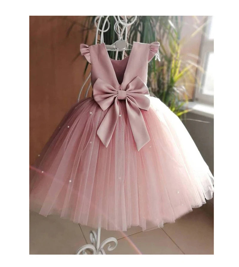 New Girls Puffy Dress Summer Tulle Fashion Little Princess Dress Piano Performance Costume Host Costume 2-10 Years Kids Clothes