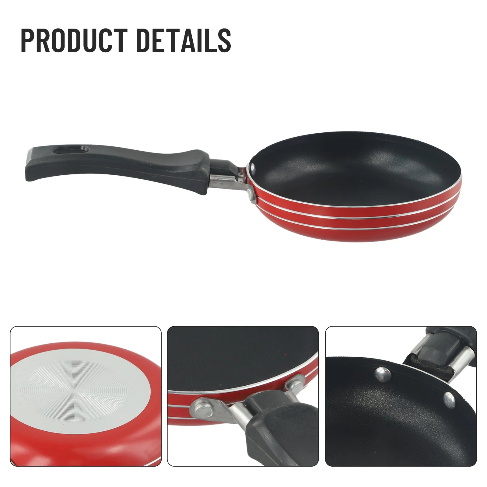 Mini sartén de 12cm/14cm/16cm, antiadherente, de acero, para cocina, utensilios de cocina, para freír huevos