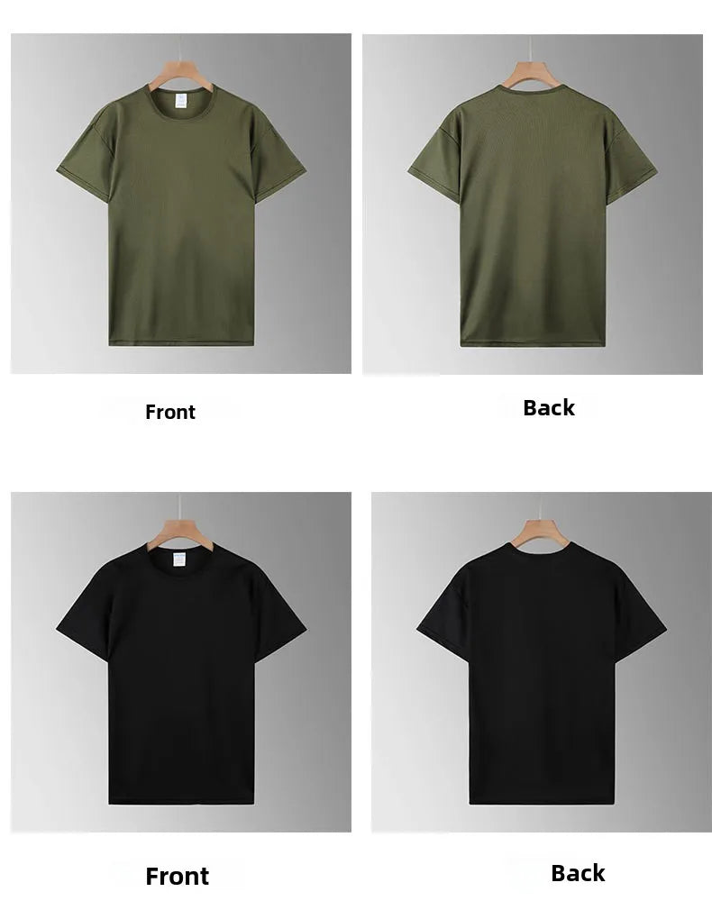 Versatile Men's Short Sleeve Shirt Tee Tops European Size Multi-Pack Slim Fit Sporty Style Fiber Blend Lightweight Clothing