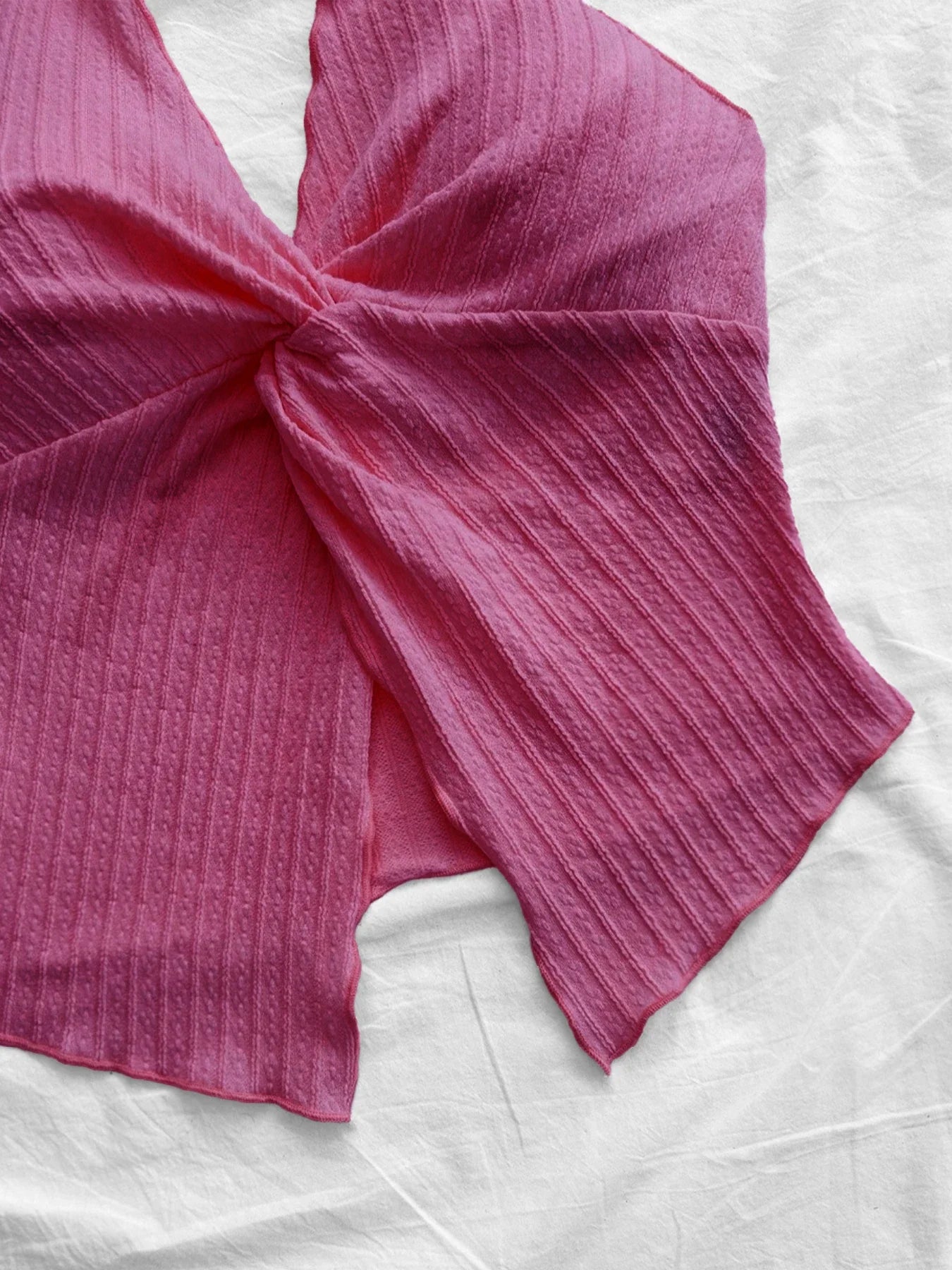 Sexy V-neck Halter Neck Crop Top for Women Summer Sleeveless Solid Split Backless Top Y2K Clothes