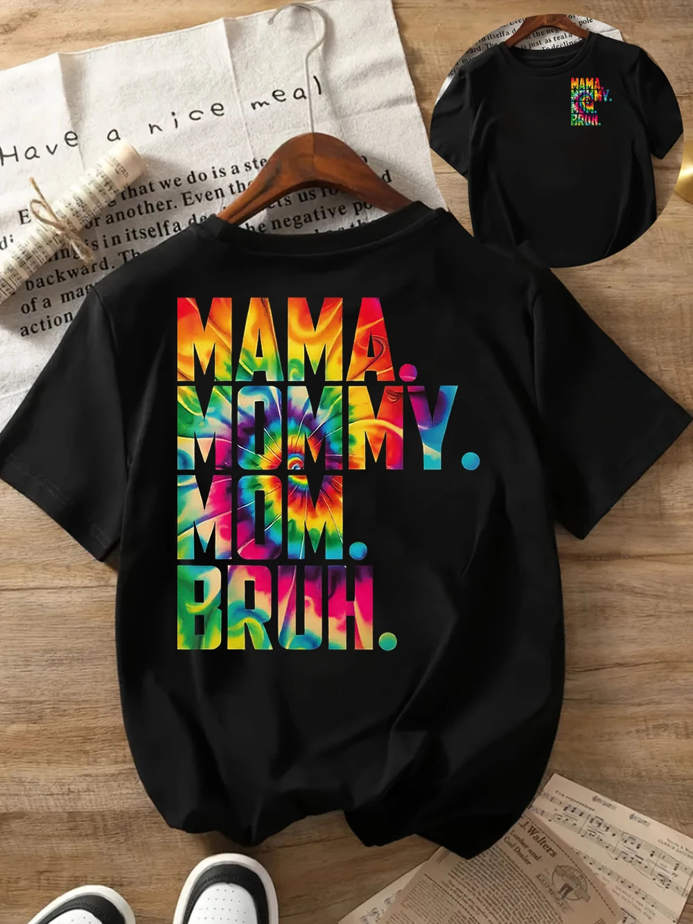 Women's Casual Short Sleeve T-Shirt Mama Mom Graphic Print Round Neck Top Mother's Day Gift Women's Harajuku Short Sleeve Casual