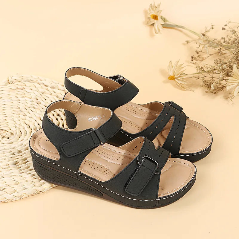 Women's Wedge Platform Sandals - Open Toe Casual Beach Shoes