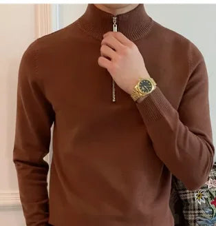 Mens Casual Knit Sweater Premium Warmth With Customizable Fit For Men And Everyday Comfort