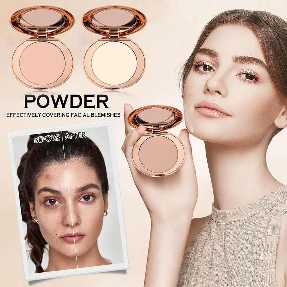 Soft Focus Pressed Powder Long Lasting Oil Control Setting Powder for Women Matte Texture Face Foundation Makeup Tool