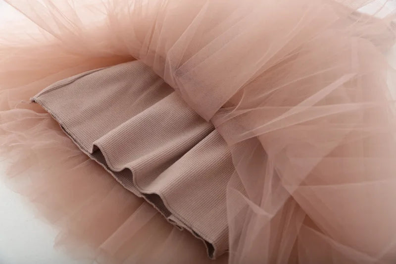 Girls Ribbed Tulle Dress - Sleeveless Princess Gown with Layered Skirt for Toddlers Party Dress for Kids Girl Girls Clothes