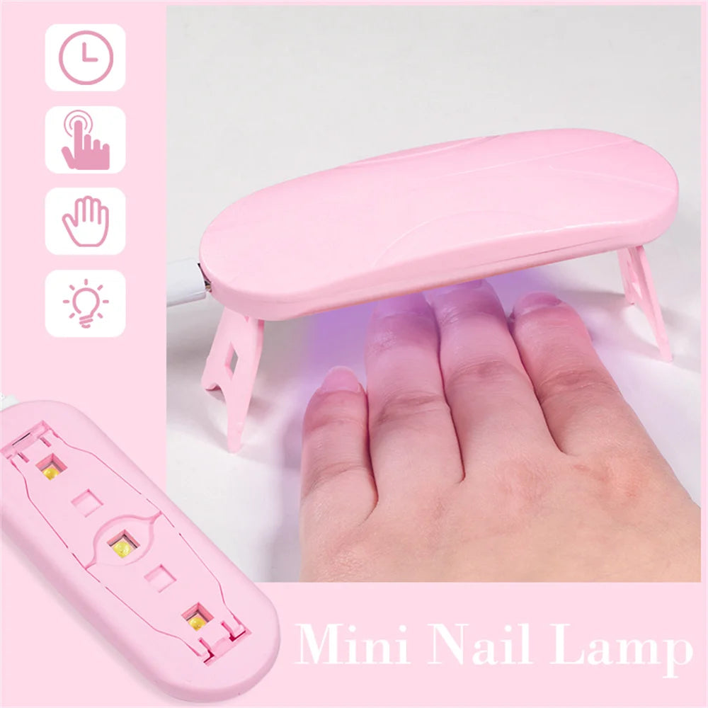 LINMANDA Mini Nail Dryer Lamp 6W LED UV Portable Nail Dryer Curing Lamp Light for Gel Based Polish with 45s/60s Timer Setting
