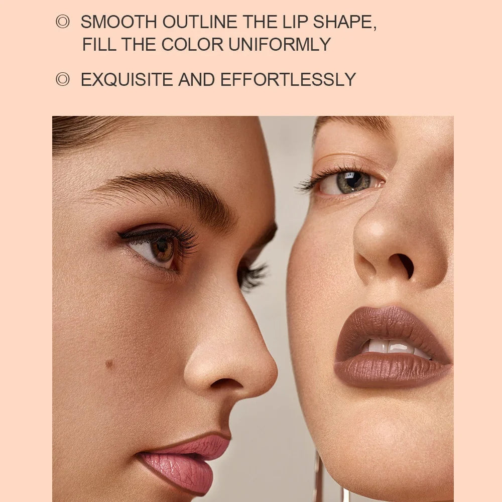 Fine Tip Lip Sexy Brown Red Lipstick Liner Pen Soft Mist Matte Lip Crayon Pencil Lip Contouring Lipliner Outline Tint Cosmetic