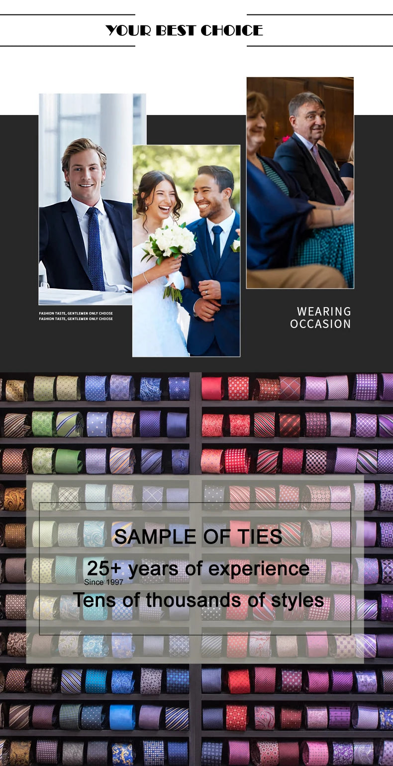 Pink Color Men's Tie Pocket Square Set Jacquard Floral Stripes Solid Hanky Necktie Set for Men Male Wedding Business Party