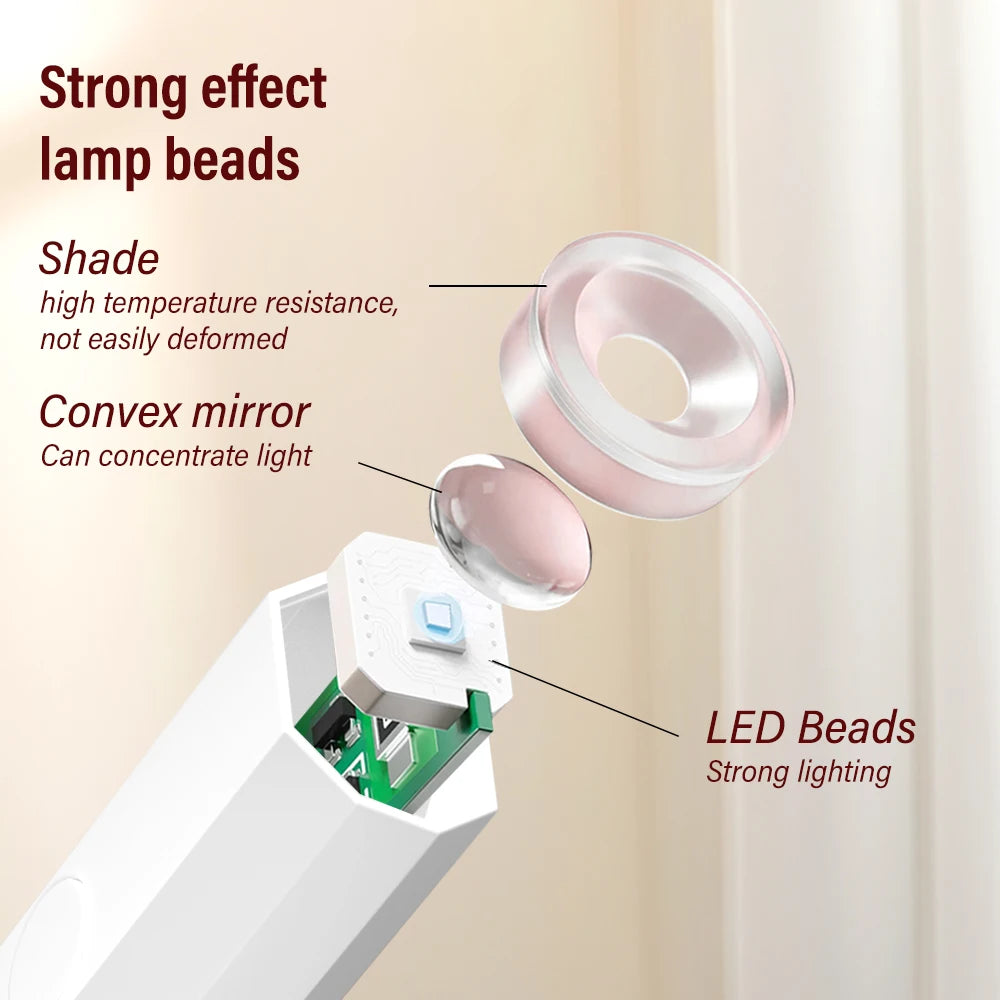 YIKOOLIN Portable Rechargeable UV LED Nail Dryer Mini Gel Polish Curing Lamp 2 Timing Modes USB Charging Manicure Tool Home Use