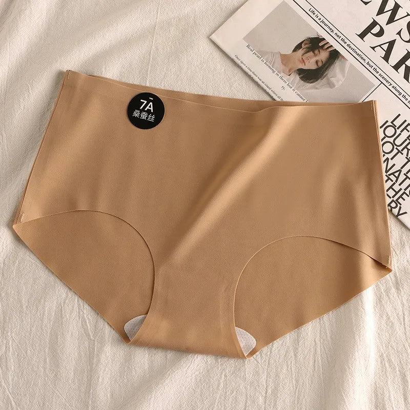 6pcs Seamless Mulberry Silk Panties Women's Ultra-thin Underwear Sexy High-elastic Soft Breathable Female Daily Panties
