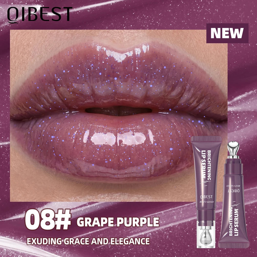 QIBEST Mirror Pearl Watery Crystal Jelly Lipgloss Lasting Moisturizing Lipstick Shine Glitter Lip Glaze Non Stick Cup Lip Makeup