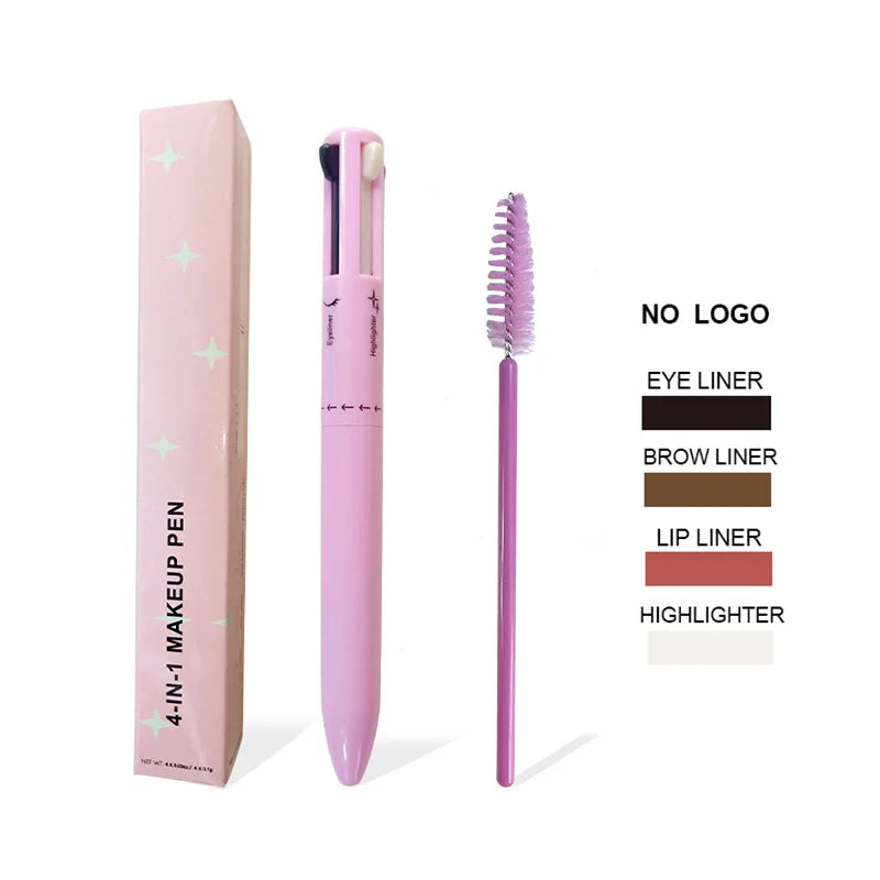 4-in-1 multi-functional lip liner, eyeliner and eyebrow pencil 4-color set