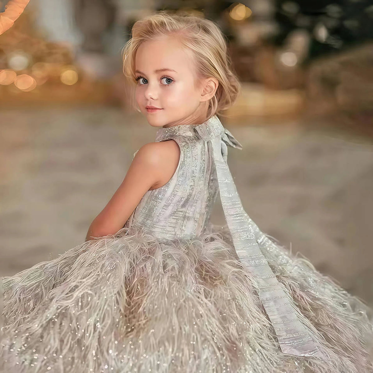 Girls' Birthday Party Princess Dress, Children's Important Holiday Piano Performance Costume, Flower Girl Wedding Dress, Dress