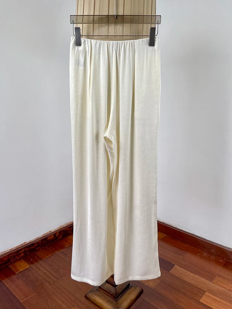 Women's High Waist Straight Leg Trousers - Casual Loose Fit
