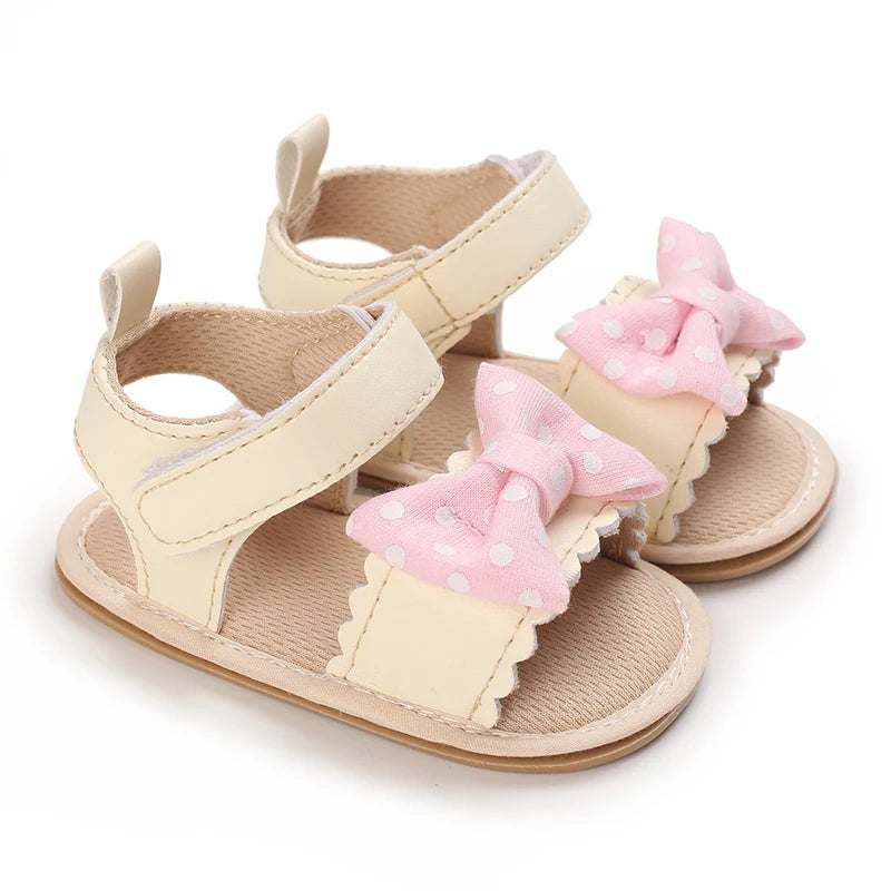Baby Girls Butterfly Bow Pre-Walker Sandals - Soft Summer Footwear