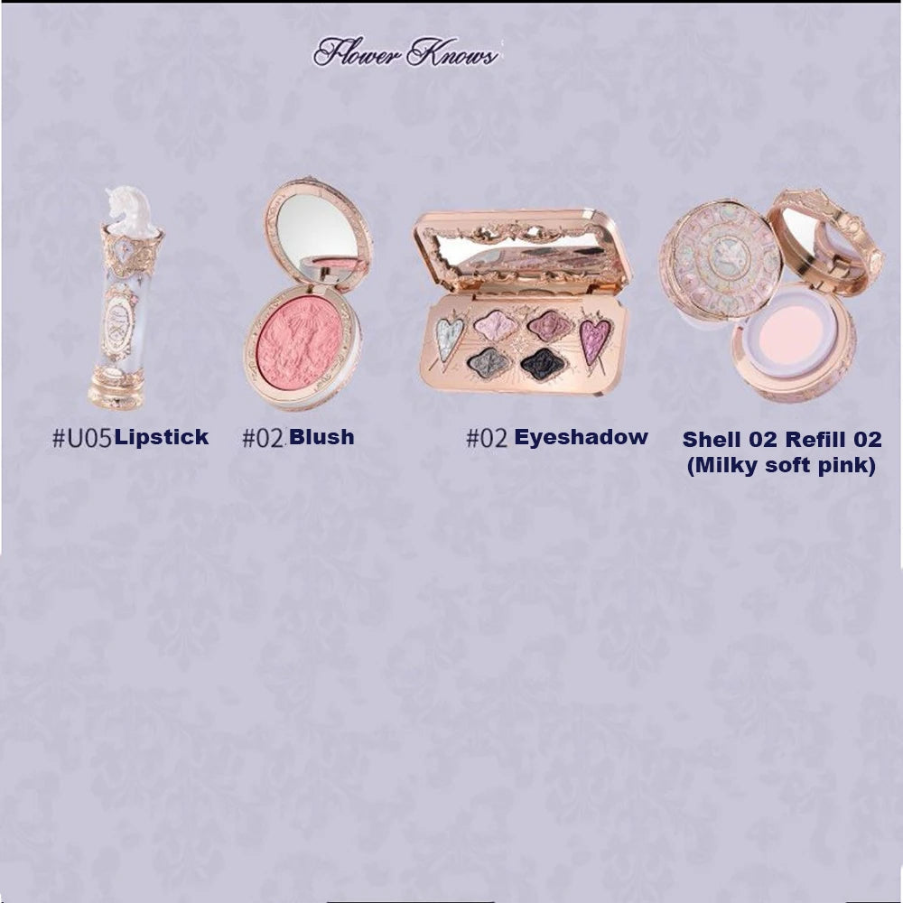 Flower Knows Strawberry Rococo Makeup Set - Eyeshadow, Blush, Lip Kit