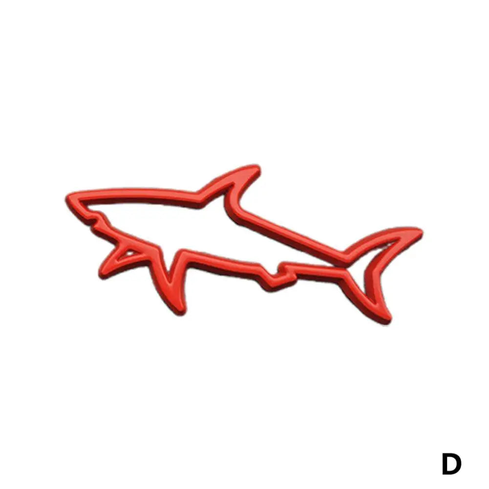 3D Metal Hollow Shark Emblem Badge For Cars And Motorcycles Durable Steel Peel And Stick Eye Catching Design