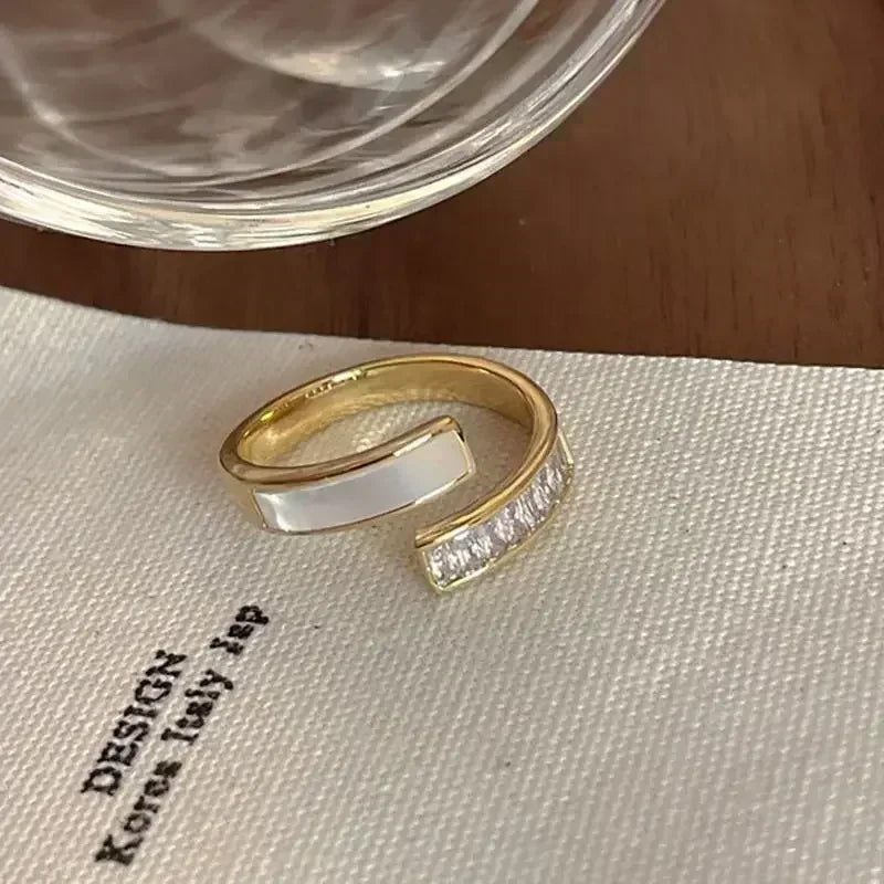 New Irregular Opening Pearl Ring Two-Piece Set For Women'S Fashionable Personalized Daily Accessory Jewelry Birthday Gifts