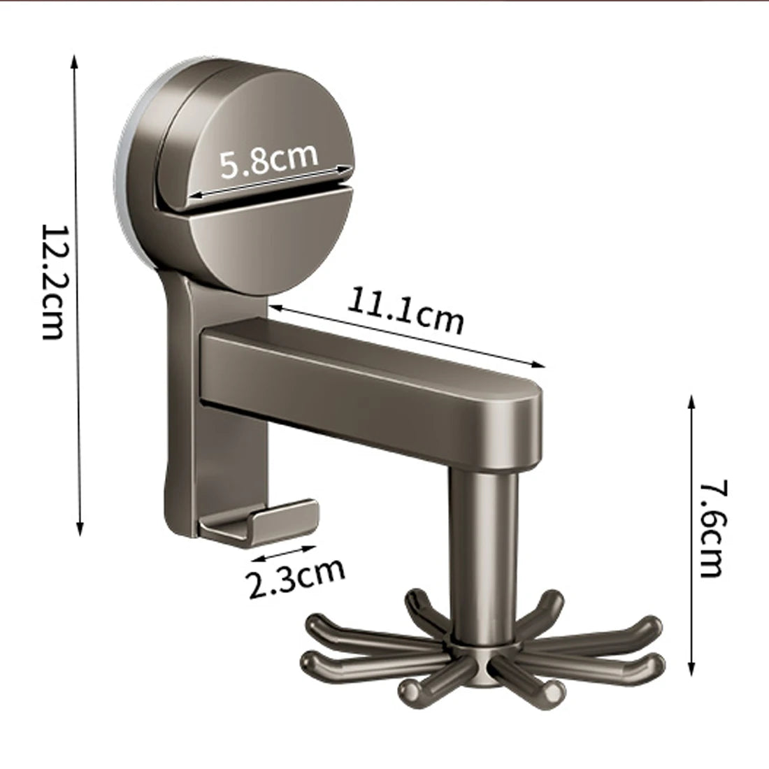 YUTOKO 360 Rotating Suction Cup Hooks Wall Mounted for Kitchen Utensil Organizer Spatula Spoon Holder No Drill Anti Drop Rack