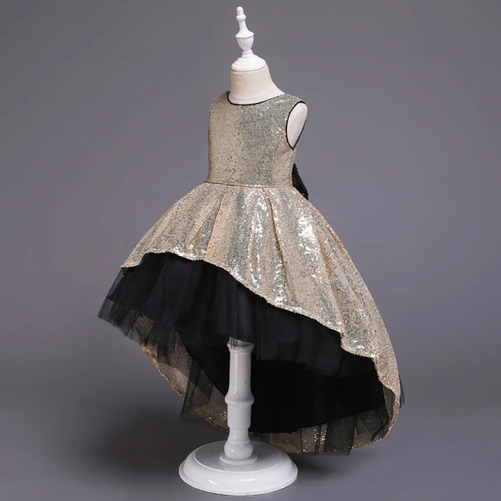 4-10 years Girls Dress Summer Baby Girls Flower sequins Dress High quality Party Princess Dress Kids Cotton Party girls Clothing