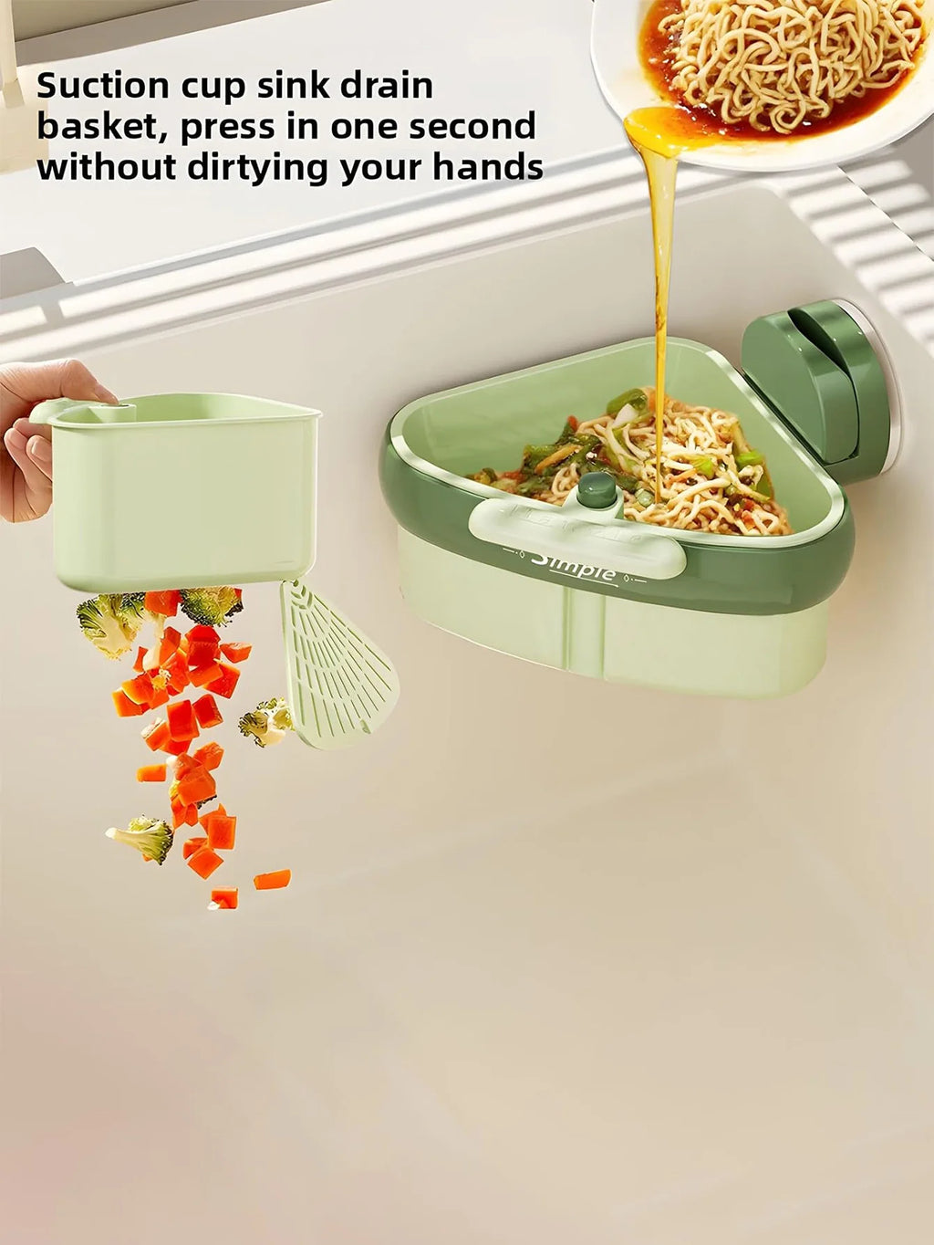 Kitchen Filter Drain Basket Fruit Vegetable Cleaning and Drainage Basket Cleaning Basket Triangular Sink Strainer for Food Waste