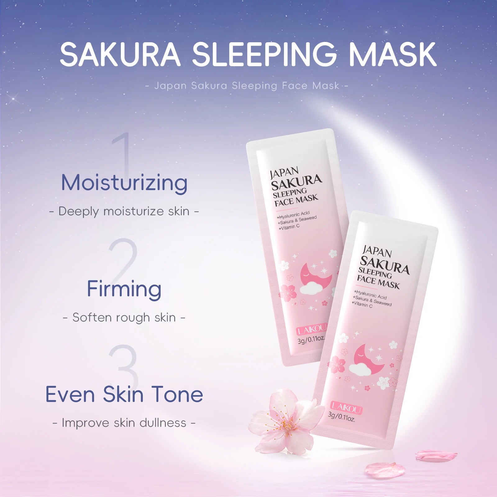LAIKOU Japanese Sakura Skin Care Set - Hydrating Nourishing Moisturizing Soften Rough Skin for Radiant Complexion