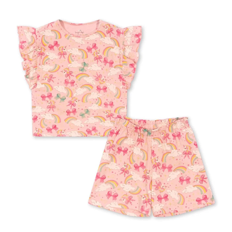 Summer Children Vacation Sets 2025 Ks Girls Cute Cartoon Short Sleeve Tops Boys Sport T-Shirt Shorts Baby Homewear Clothes Suit