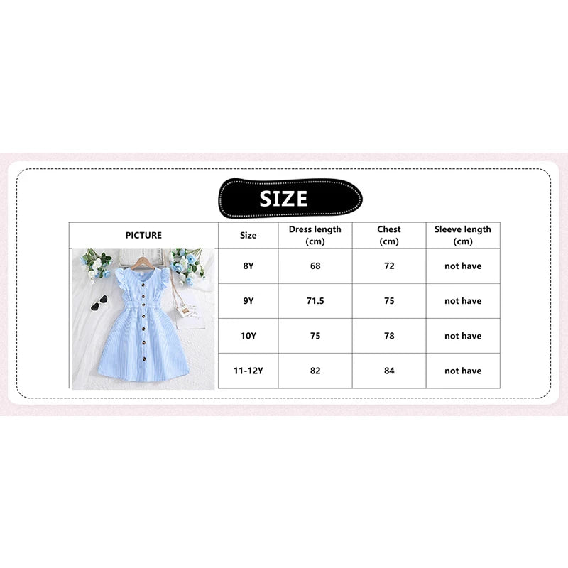 Girls Sweet A-Line Sleeveless Dress