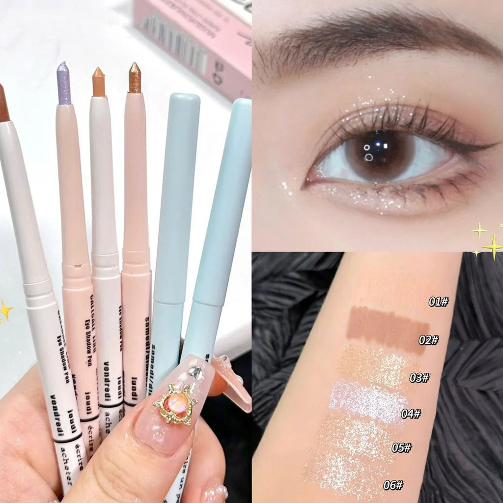 Double-end Lying Silkworm Eyeliner Pencil Diamond Glitter Matte Aegyosal Pen Brightening Cream Eyeshadow Highligher Makeup