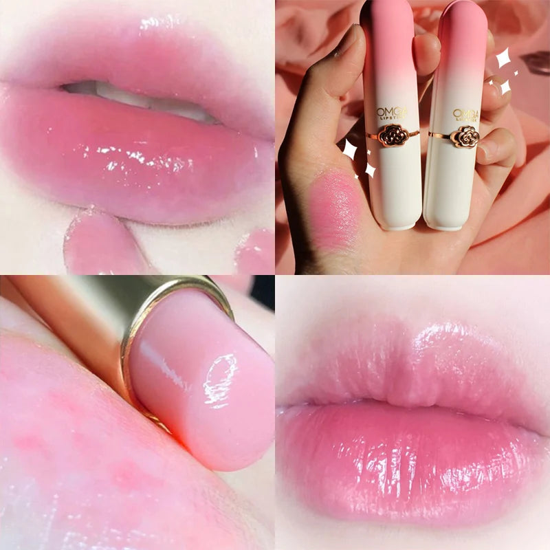 Color Changing Lipstick Moisturizing Lip Balm Nourising Long Lasting Aloe Vera Peach Gloss Natural Beeswax Lip Care Cosmetics