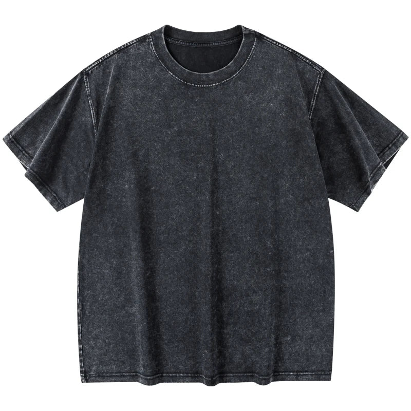 Men'S Women'S Washed Vintage T-Shirts Street Hip Hop Retro Punk T Shirt Harajuku Casual Cotton Short Sleeve Couple Tshirts Tees