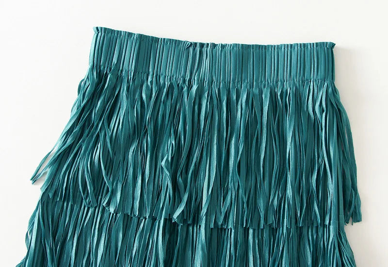 Luxury Multi Solid Colors Pleated Skirt for Women's Large Hem Folds A-line Skirts Female 2025 Loose Fashion Skirts Casual 0666