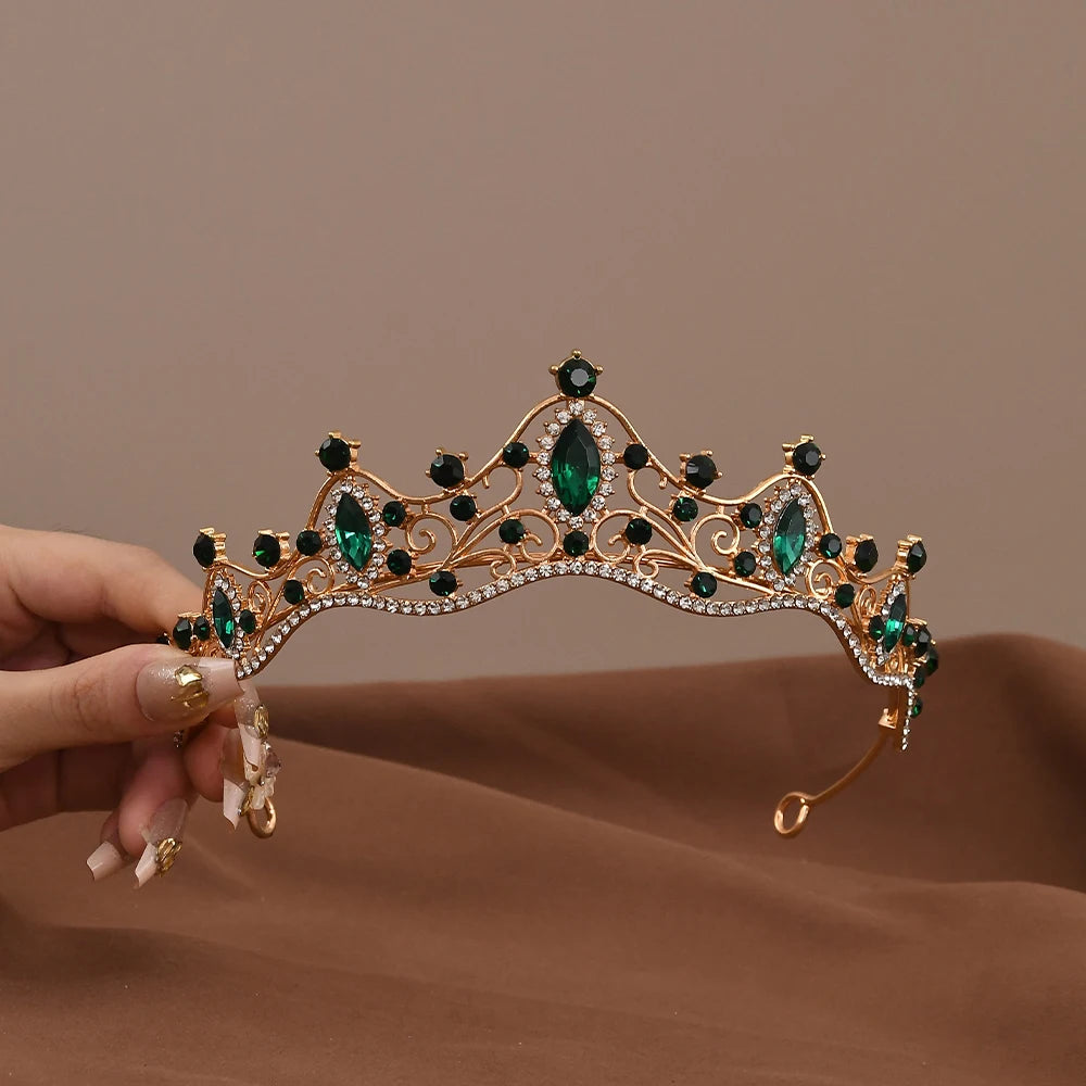 Princess Queen Vintage Baroque Crystal Crown Rhinestone Tiara For Women'S Bridal Weeding Prom Jewelry Hair Accessories