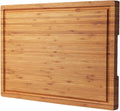Bamboo Cutting Board for Kitchen, 18x12.5 Inch Large Chopping Block with Side Handles and Juice Grooves